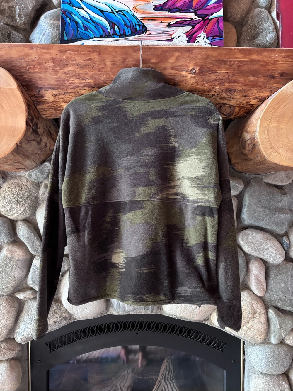 The North Face TKA Glacier Funnel Neck Pullover - Camouflage Green - Picture 5 of 7